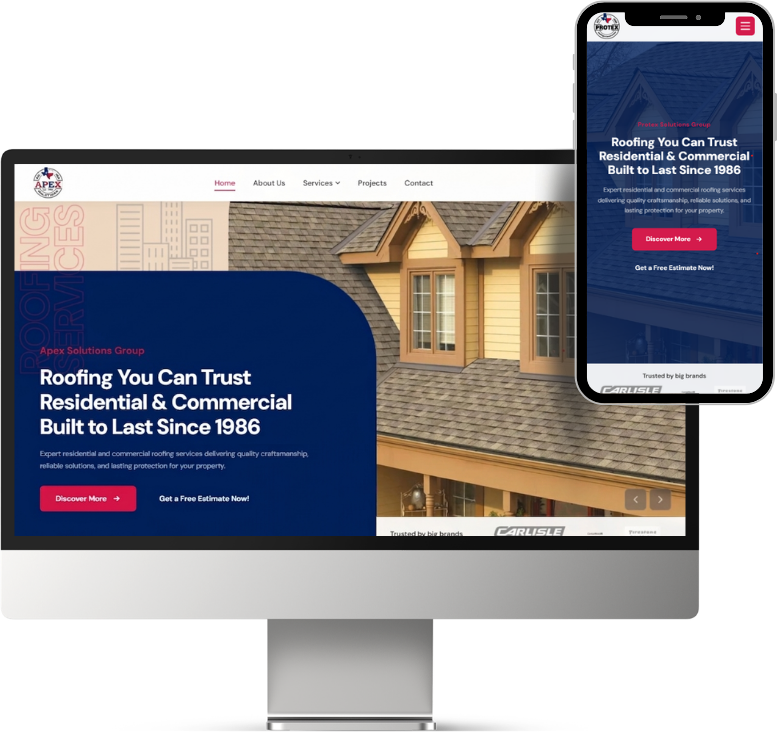 Apex Solutions Group desktop and mobile mockup