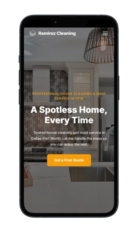 Ramirez Cleaning mobile mockup